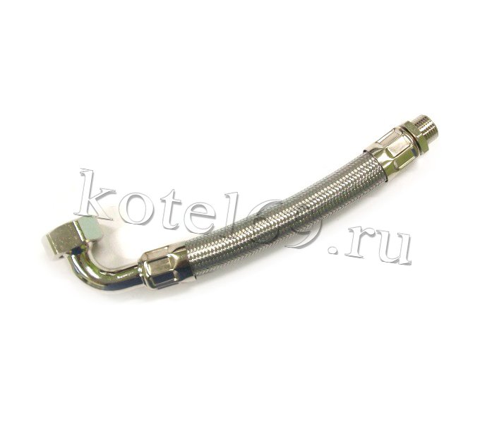 Шланг в металлооплетке 1"П с угол. 1/2"М, L=265 мм, нерж (М028)