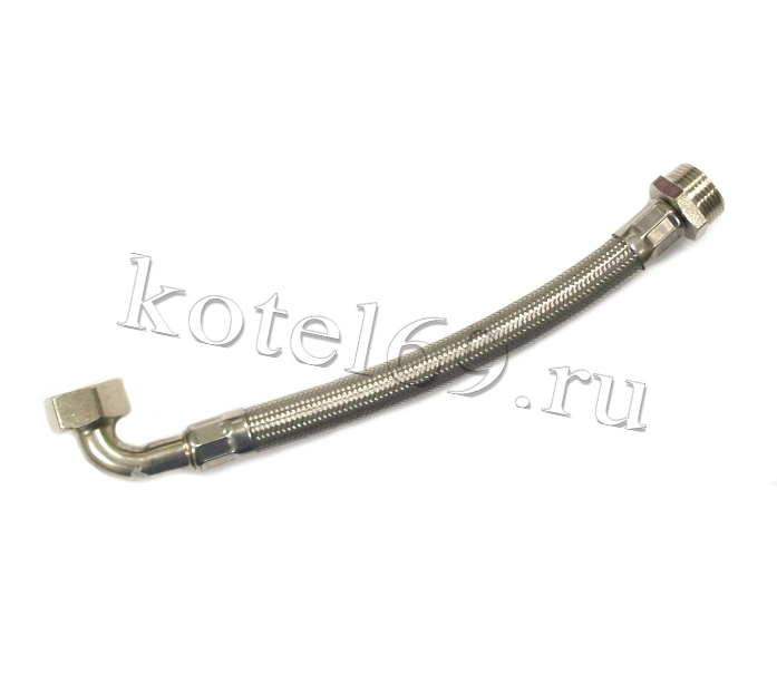 Шланг в металлооплетке  3/4"П с угол. 3/4"М, L=255 мм M3996